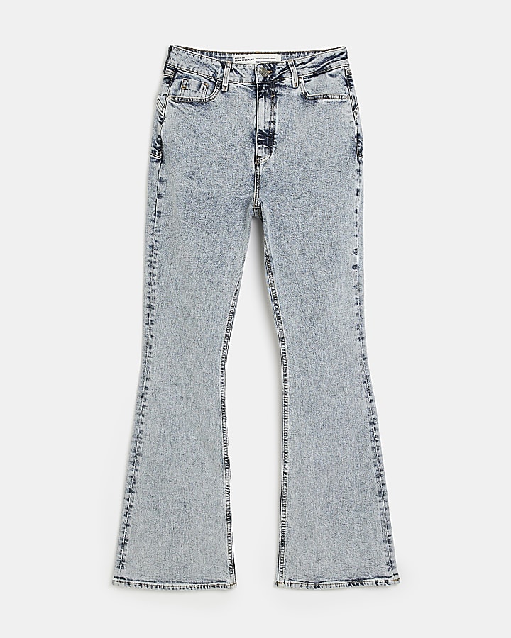 Grey high waisted bum sculpt flared jeans