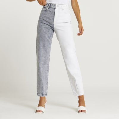 grey high waisted mom jeans