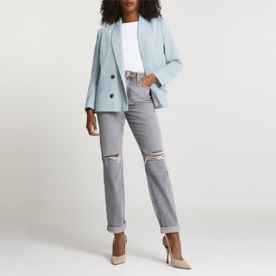 grey high waisted mom jeans