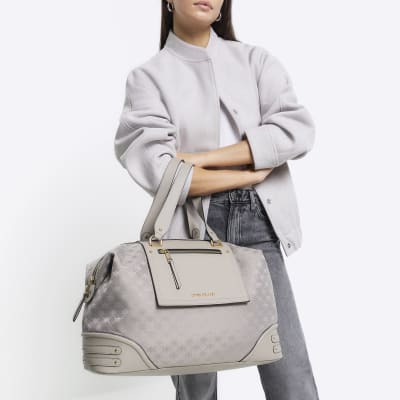 River island grey monogram bag online