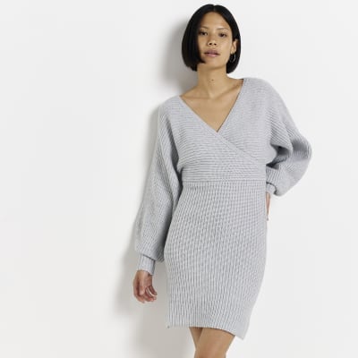 River island deals grey jumper dress