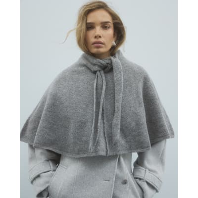 Grey Knitted Cape