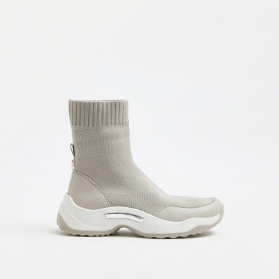 black chunky trainer boots