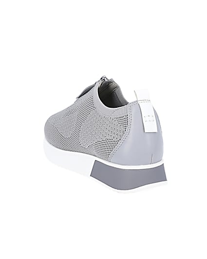 360 degree animation of product Grey knitted runner trainers frame-7