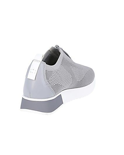 360 degree animation of product Grey knitted runner trainers frame-11