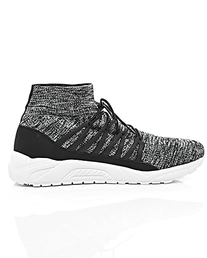 360 degree animation of product Grey knitted sports trainers frame-10