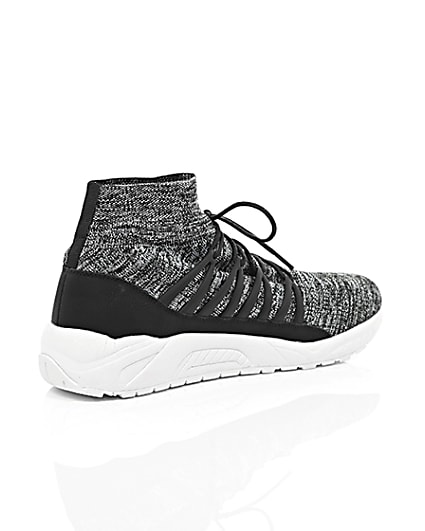360 degree animation of product Grey knitted sports trainers frame-12