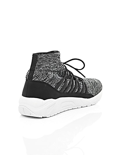 360 degree animation of product Grey knitted sports trainers frame-13