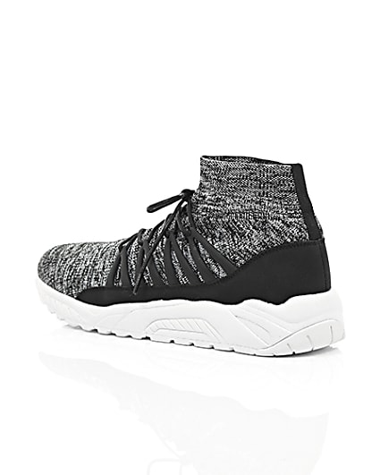 360 degree animation of product Grey knitted sports trainers frame-19
