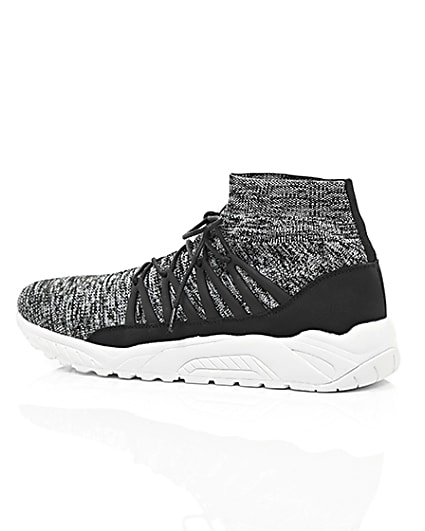 360 degree animation of product Grey knitted sports trainers frame-20