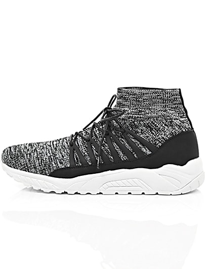 360 degree animation of product Grey knitted sports trainers frame-21