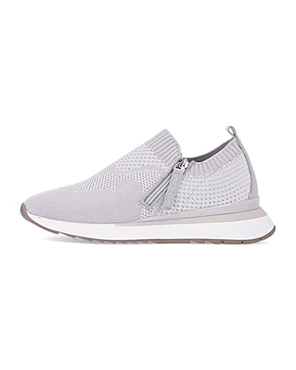360 degree animation of product Grey knitted trainers frame-3