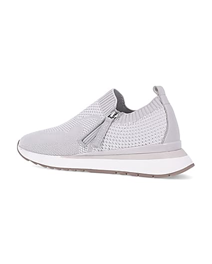 360 degree animation of product Grey knitted trainers frame-5