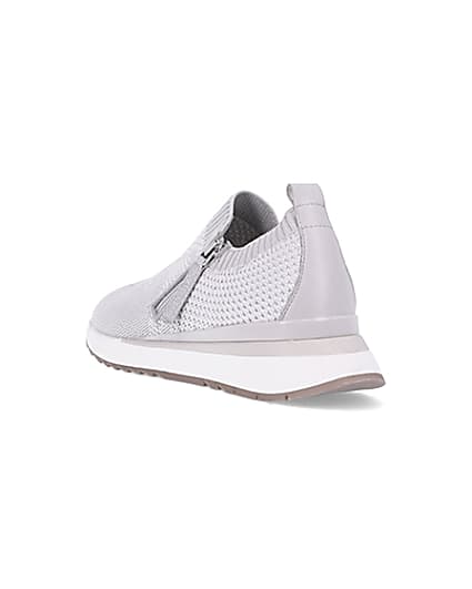360 degree animation of product Grey knitted trainers frame-7