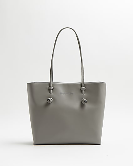 Grey knot detail shopper bag