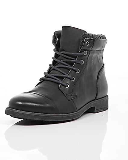360 degree animation of product Grey leather work boots frame-1