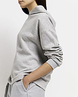 Grey long sleeve hoodie