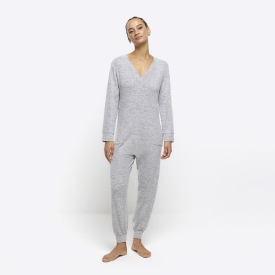 Grey long sleeve onesie River Island