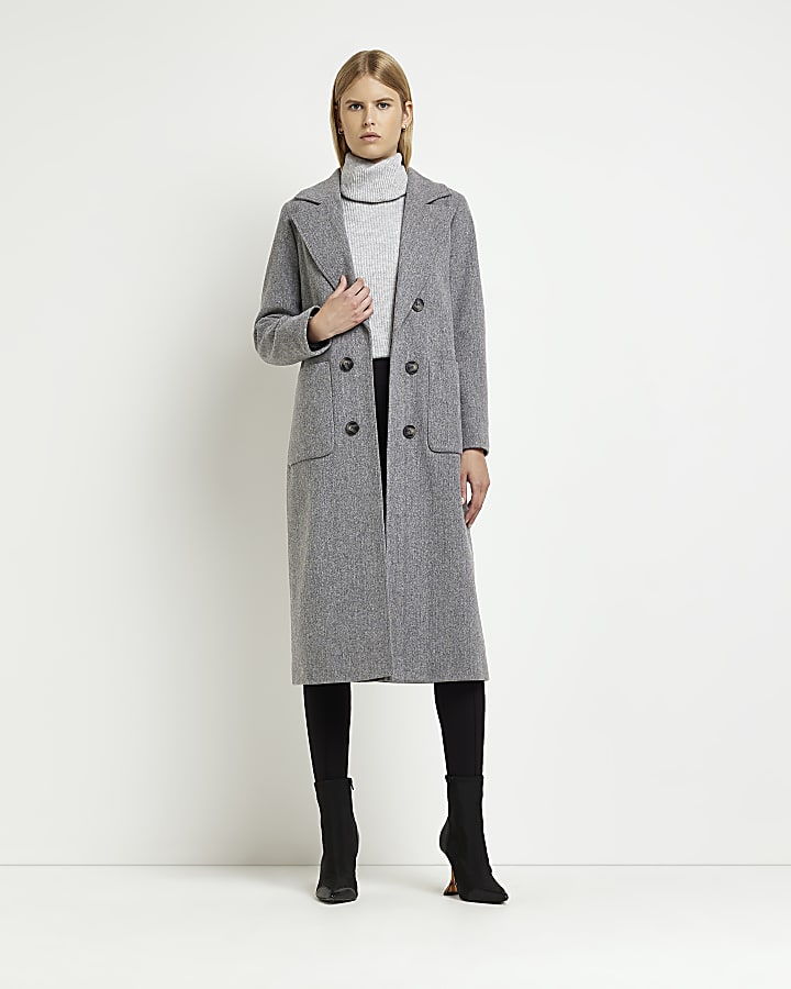 Grey longline coat
