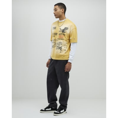 Grey Loose Fit Corduroy Pull On Trousers