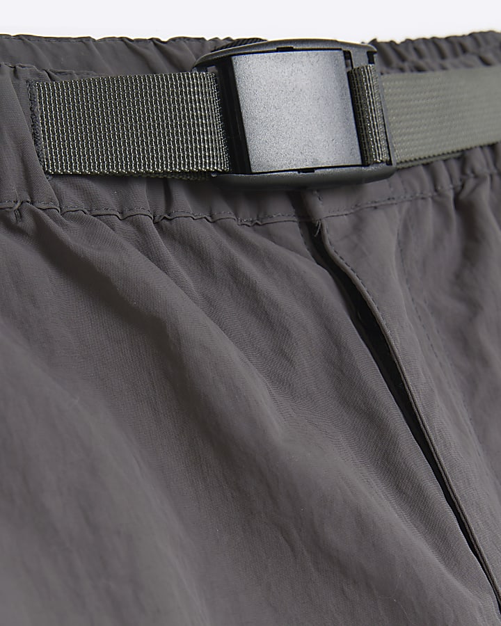 Grey loose fit utility cargo trousers