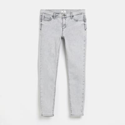 Grey low rise bum sculpt skinny jeans