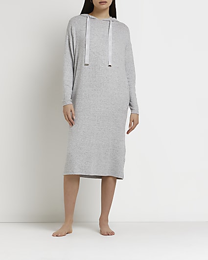 Grey marl hooded night dress