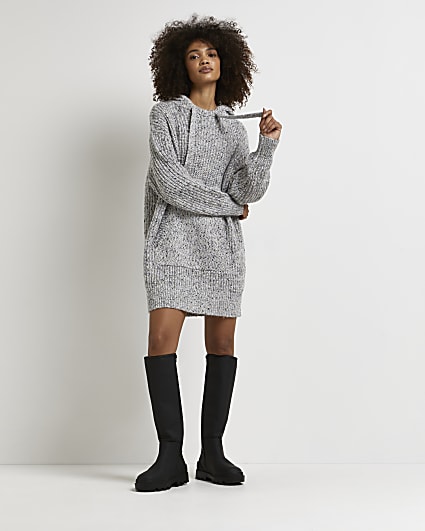 Grey marl mini jumper dress