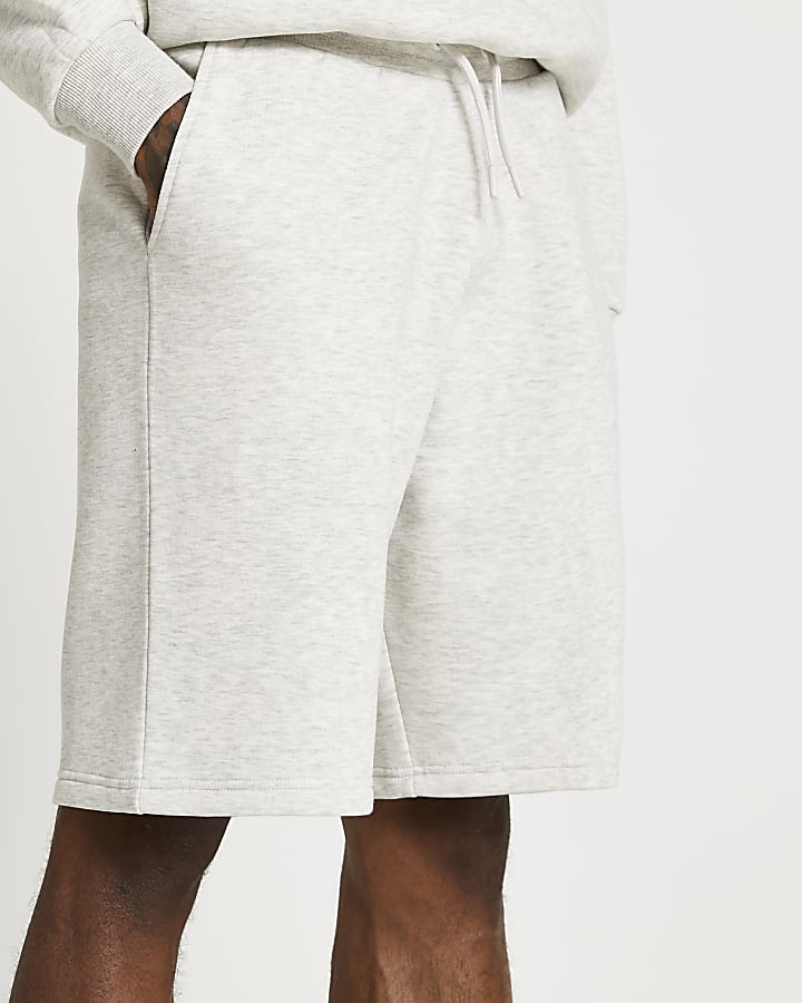 Grey marl oversized shorts