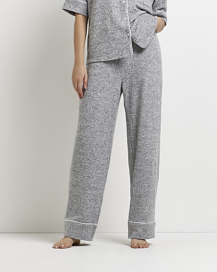 Grey marl wide leg pyjama trousers