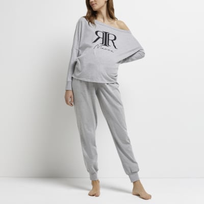 grey maternity joggers