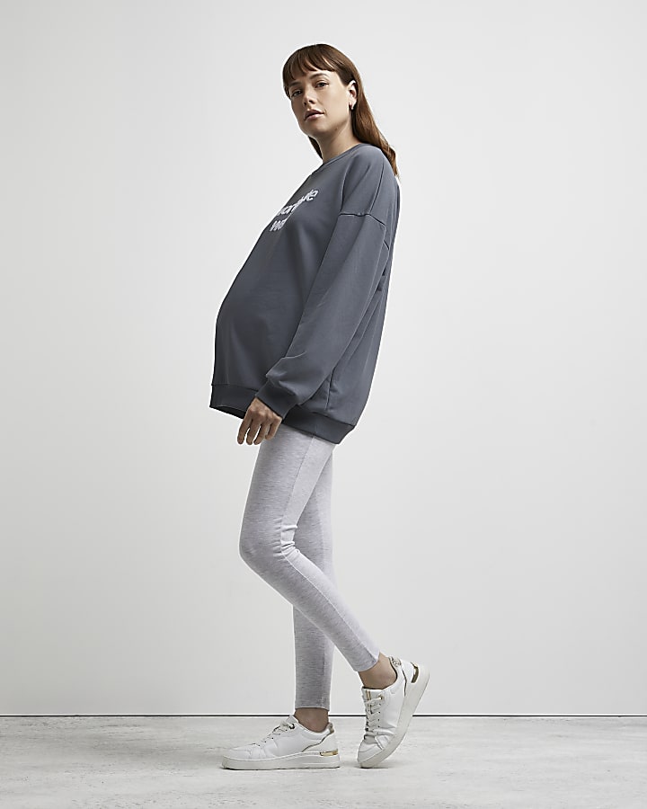 Grey maternity leggings multipack