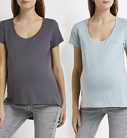 Grey maternity t-shirt multipack