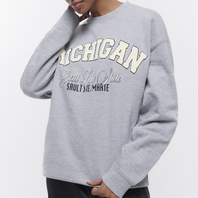 Grey Michigan print sweatshirt