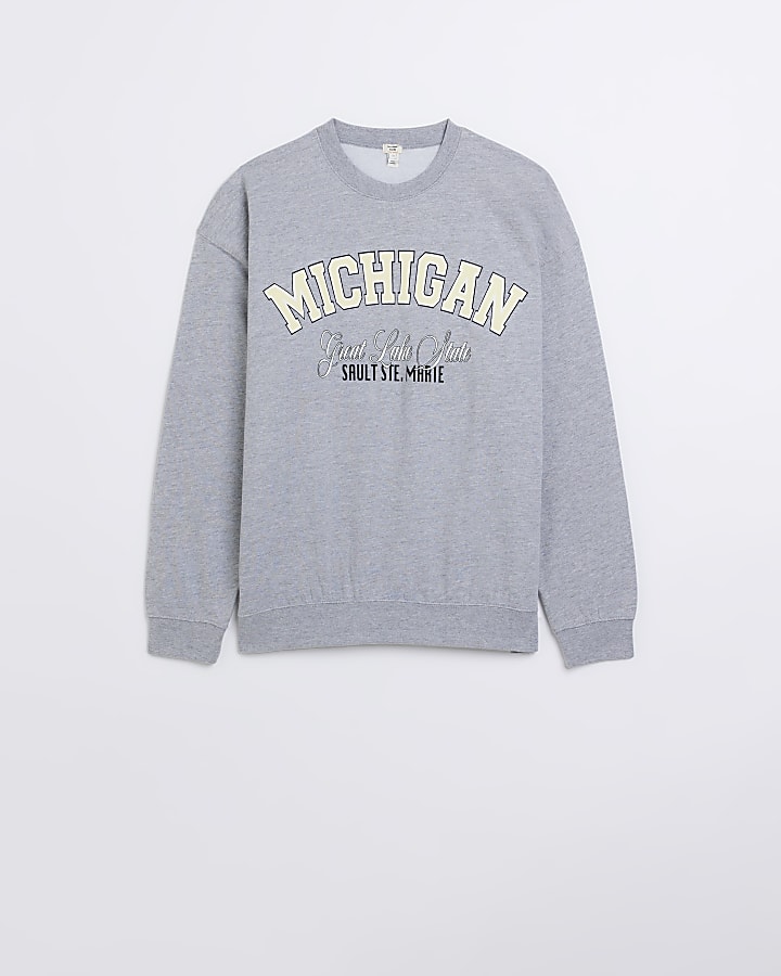 Grey Michigan print sweatshirt