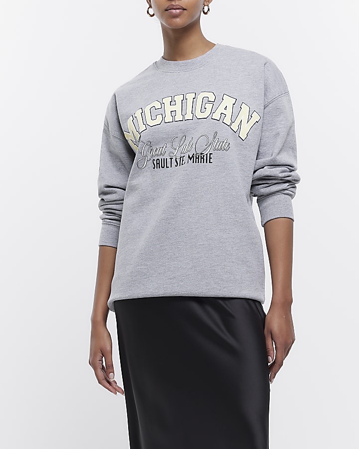 Grey Michigan print sweatshirt