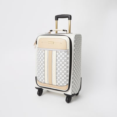 Grey mixed RI monogram four wheel suitcase