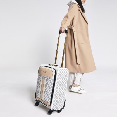 Grey mixed RI monogram four wheel suitcase