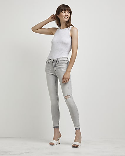 Grey Molly mid rise skinny jeans