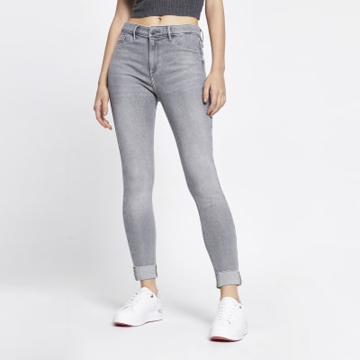 river island molly jeans grey