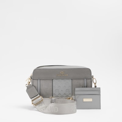 Monogram Cross Body Bag - Grey