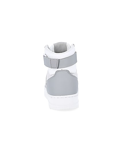 360 degree animation of product Grey monogram high top trainers frame-9