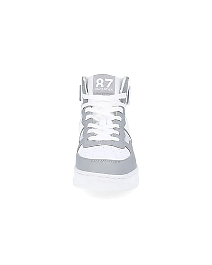 360 degree animation of product Grey monogram high top trainers frame-21