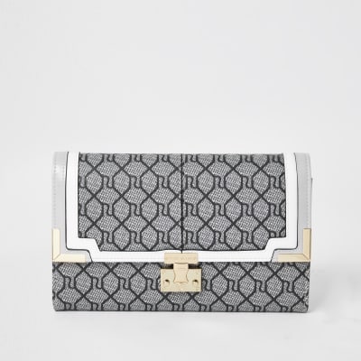 Grey Monogram Travel Wallet