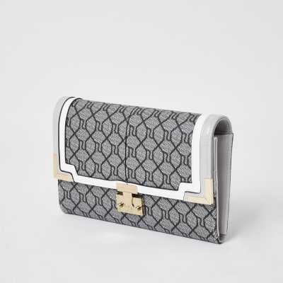 Grey Monogram Travel Wallet