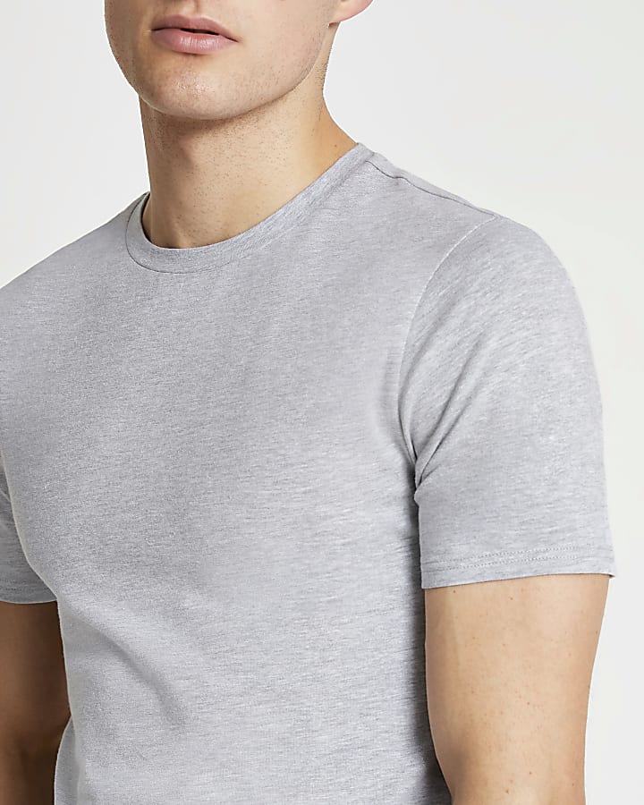 Grey multipack muscle t-shirts