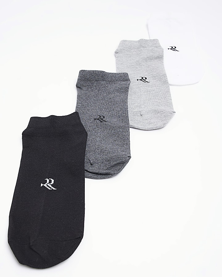Grey multipack of 5 RI trainer socks