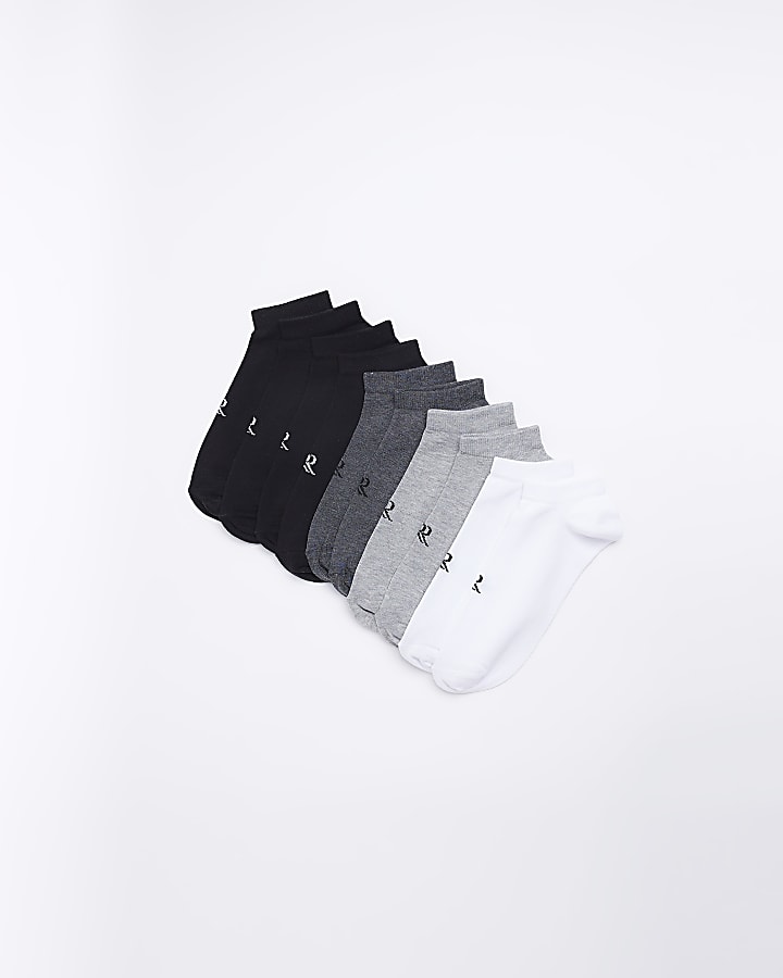 Grey multipack of 5 RI trainer socks