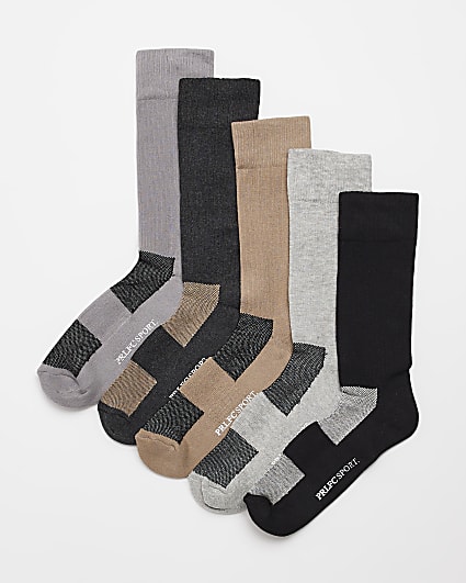 Grey Multipack Prolific Tube socks