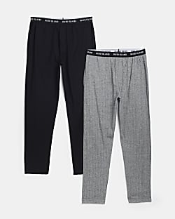 Grey Multipack RI Herringbone pyjama joggers
